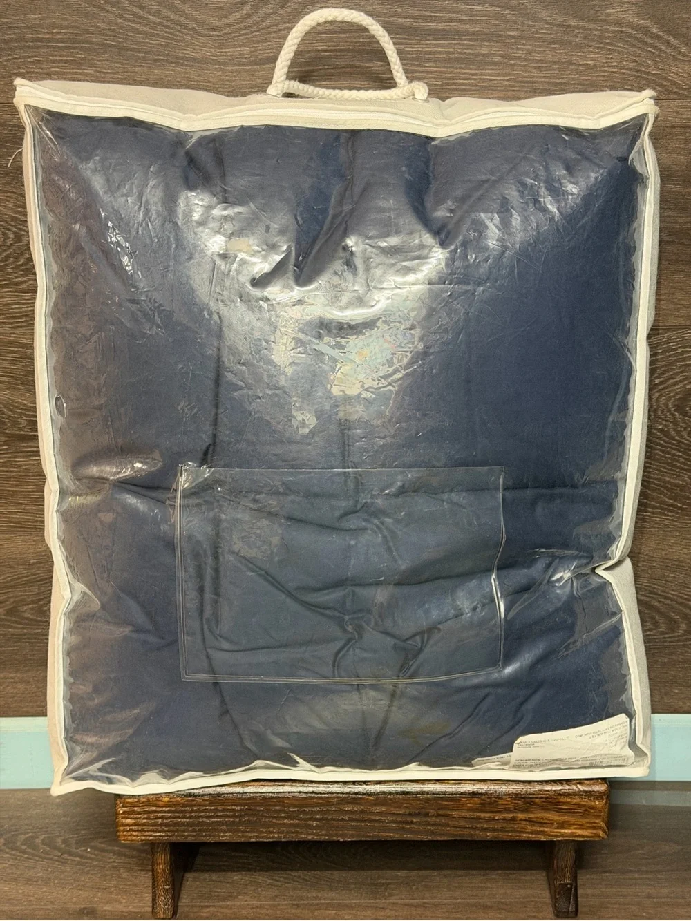 The Company Store LaCrosse Down Light Warmth Comforter, Queen in Navy Blue. New!